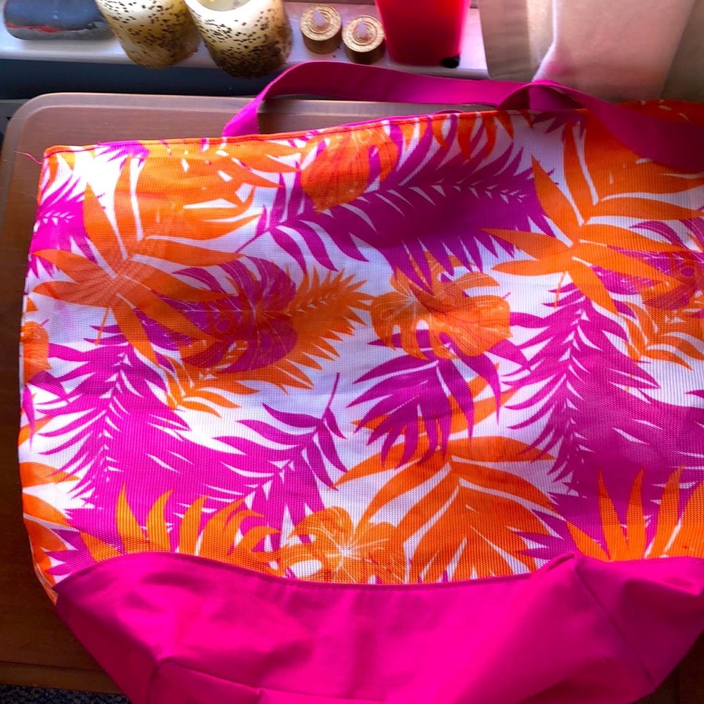 Pink and orange summer tote